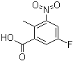 结构式 CAS# 850462-64-5, 5-氟-2-甲基-3-硝基苯甲酸