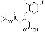 结构式 CAS# 851307-12-5, (3R)-3-[(叔丁氧羰基)氨基]-4-(2,4-二氟苯基)丁酸
