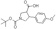 structure of CAS# 851484-94-1, 4-(4-Methoxyphenyl)-1,3-pyrrolidinedicarboxylic acid 1-(1,1-dimethylethyl) ester