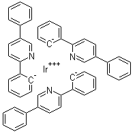 结构式 CAS# 852151-17-8, 三[2-(5-苯基-吡啶-2-基)苯]合铱