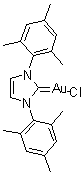 structure of CAS# 852445-81-9, Chloro(1,3-dimesityl-1H-imidazol-2(3H)-ylidene)aurate(I);IMesAuCl