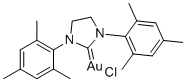 Chloro[1,3-bis(2,4,6-trimethylphenyl)-4,5-dihydroimidazol-2-ylidene]gold(I) molecular structure (CAS 852445-82-0)