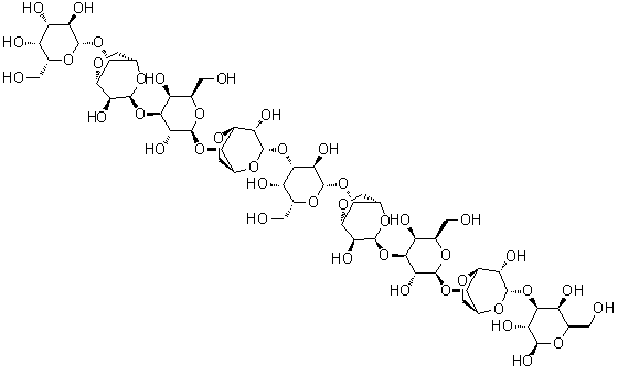 O-beta-D-Galactopyranosyl-(1→4)-O-3,6-anhydro-alpha-L-galactopyranosyl-(1→3)-O-beta-D-galactopyranosyl-(1→4)-O-3,6-anhydro-alpha-L-galactopyranosyl-(1→3)-O-beta-D-galactopyranosyl-(1→4)-O-3,6-anhydro-alpha-L-galactopyranosyl-(1→3)-O-beta-D-galactopyranosyl-(1→4)-O-3,6-anhydro-alpha-L-galactopyranosyl-(1→3)-beta-D-galactopyranose molecular structure (CAS 852690-26-7)