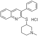 2-[(1-Methyl-3-piperidinyl)thio]-3-phenylquinoline hydrochloride molecular structure (CAS 85275-44-1)