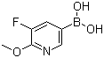 结构式 CAS# 856250-60-7, 5-氟-6-甲氧基吡啶-3-硼酸