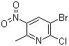 structure of CAS# 856834-95-2, 3-Bromo-2-chloro-6-methyl-5-nitropyridine;5-Bromo-6-chloro-3-nitro-2-picoline
