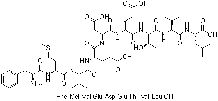 L-Phenylalanyl-L-methionyl-L-valyl-L-alpha-glutamyl-L-alpha-aspartyl-L-alpha-glutamyl-L-threonyl-L-valyl-L-leucine molecular structure (CAS 856871-00-6)