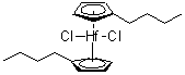 Dichlorobis(n-butylcyclopentadienyl)hafnium molecular structure (CAS 85722-08-3)