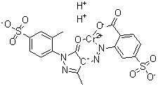 Dihydrogen [2-[[4,5-dihydro-3-methyl-1-(2-methyl-4-sulfophenyl)-5-oxo-1H-pyrazol-4-yl]azo]-4-sulfobenzoato]chromate molecular structure (CAS 85896-44-2)