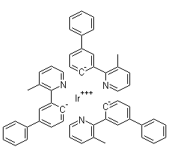 Tris[3-(3-methyl-2-pyridinyl)[1,1'-biphenyl]-4-yl]-iridium molecular structure (CAS 861144-71-0)