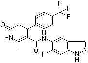 structure of CAS# 864082-47-3, GSK 429286 A;N-(6-Fluoro-1H-indazol-5-yl)-2-methyl-6-oxo-4-[4-(trifluoromethyl)phenyl]-1,4,5,6-tetrahydro-3-pyridinecarboxamide