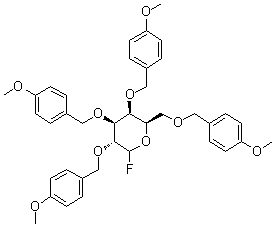 2,3,4,6-四-O-[(4-甲氧基苯基)甲基]-D-吡喃半乳糖基氟化物分子结构 (CAS 864738-49-8)