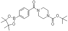 结构式 CAS# 864754-13-2, 4-[4-(4,4,5,5-四甲基-1,3,2-二氧杂环戊硼烷-2-基)苯甲酰基]-1-哌嗪羧酸叔丁酯