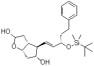 (3aR,4R,5R,6aS)-4-[(1E,3S)-3-[[(1,1-Dimethylethyl)dimethylsilyl]oxy]-5-phenyl-1-pentenyl]hexahydro-2H-cyclopenta[b]furan-2,5-diol molecular structure (CAS 865087-12-3)