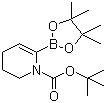 structure of CAS# 865245-32-5, N-Boc-3,4-Dihydropyridine-6-boronic acid pinacol ester;3,4-Dihydro-6-(4,4,5,5-tetramethyl-1,3,2-dioxaborolan-2-yl)-1(2H)-pyridinecarboxylic acid tert butyl ester