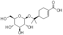 (4S)-4-[1-(beta-D-Glucopyranosyloxy)-1-methylethyl]-1-cyclohexene-1-carboxylic acid molecular structure (CAS 865887-46-3)