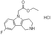 8-氟-1,2,3,4-四氢-5H-吡啶并[4,3-b]吲哚-5-乙酸乙酯单盐酸盐分子结构 (CAS 866460-86-8)