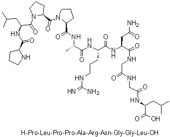 L-Prolyl-L-leucyl-L-prolyl-L-prolyl-L-alanyl-L-arginyl-L-asparaginylglycylglycyl-L-leucine molecular structure (CAS 866635-32-7)