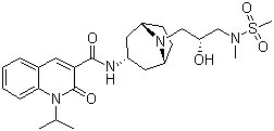 1,2-Dihydro-N-[(3-endo)-8-[(2R)-2-hydroxy-3-[methyl(methylsulfonyl)amino]propyl]-8-azabicyclo[3.2.1]oct-3-yl]-1-(1-methylethyl)-2-oxo-3-quinolinecarboxamide molecular structure (CAS 866933-46-2)