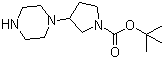 3-(哌嗪-1-基)吡咯烷-1-羧酸叔丁酯分子结构 (CAS 867265-71-2)