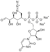 二磷酸尿苷-6-叠氮基-6-脱氧-D-吡喃半乳糖基.2钠分子结构 (CAS 868208-96-2)