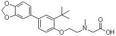N-[2-[4-(1,3-Benzodioxol-5-yl)-2-(1,1-dimethylethyl)phenoxy]ethyl]-N-methylglycine molecular structure (CAS 868265-28-5)