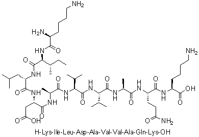 L-Lysyl-L-isoleucyl-L-leucyl-L-alpha-aspartyl-L-alanyl-L-valyl-L-valyl-L-alanyl-L-glutaminyl-L-lysine molecular structure (CAS 868527-36-0)