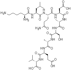 L-Lysyl-L-leucyl-L-glutaminyl-L-alpha-aspartyl-L-alanyl-L-seryl-L-alanyl-L-alpha-glutamyl-L-valine molecular structure (CAS 868833-57-2)
