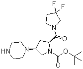 结构式 CAS# 869489-00-9, (2S,4S)-2-[(3,3-二氟吡咯烷-1-基)羰基]-4-(哌嗪-1-基)吡咯烷-1-羧酸叔丁酯
