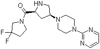 (3,3-Difluoropyrrolidin-1-yl)[(2S,4S)-4-[4-(pyrimidin-2-yl)piperazin-1-yl]pyrrolidin-2-yl]methanone molecular structure (CAS 869490-23-3)