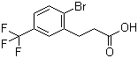 2-Bromo-5-(trifluoromethyl)benzenepropanoic acid molecular structure (CAS 869725-56-4)