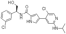 结构式 CAS# 869886-67-9, 4-[5-氯-2-[(1-甲基乙基)氨基]-4-吡啶基]-N-[(1S)-1-(3-氯苯基)-2-羟基乙基]-1H-吡咯-2-甲酰胺