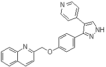 2-[(4-(4-(Pyridin-4-yl)-1H-pyrazol-3-yl)phenoxy)methyl]quinoline molecular structure (CAS 871507-11-8)