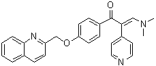3-Dimethylamino-2-(pyridin-4-yl)-1-[4-(quinolin-2-ylmethoxy)phenyl]propenone molecular structure (CAS 871507-16-3)