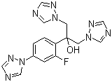 structure of CAS# 871550-15-1, Fluconazole Related Compound A;2-[2-Fluoro-4-(1H-1,2,4-triazol-1-yl)phenyl]-1,3-bis(1H-1,2,4-triazol-1-yl)propan-2-ol; alpha-[2-Fluoro-4-(1H-1,2,4-triazol-1-yl)phenyl]-alpha-(1H-1,2,4-triazol-1-ylmethyl)-1H-1,2,4-triazole-1-ethanol