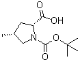 structure of CAS# 871727-77-4, (2R,4R)-4-Methyl-1,2-pyrrolidinedicarboxylic acid 1-(1,1-dimethylethyl) ester