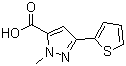 2-Methyl-5-(thiophen-2-yl)-2H-pyrazole-3-carboxylic acid molecular structure (CAS 871825-56-8)