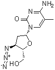 3'-Azido-2',3'-dideoxy-5-methylcytidine molecular structure (CAS 87190-79-2)