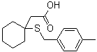 1-[[(4-Methylphenyl)methyl]thio]cyclohexaneacetic acid molecular structure (CAS 87242-91-9)