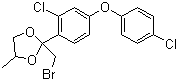 2-(溴甲基)-2-[2-氯-4-(4-氯苯氧基)苯基]-4-甲基-1,3-二氧戊环分子结构 (CAS 873012-43-2)