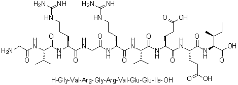 Glycyl-L-valyl-L-arginylglycyl-L-arginyl-L-valyl-L-alpha-glutamyl-L-alpha-glutamyl-L-isoleucine molecular structure (CAS 873873-75-7)