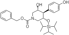 (3R,4R,5S)-3-羟基-4-(4-羟基苯基)-5-(三异丙基硅氧基)哌啶-1-甲酸苄酯分子结构 (CAS 873945-27-8)