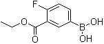 结构式 CAS# 874219-36-0, [3-(乙氧羰基)-4-氟苯基]硼酸