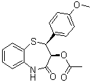 结构式 CAS# 87447-47-0, (2S,3S)-3-(乙酰氧基)-2,3-二氢-2-(4-甲氧基苯基)-1,5-苯并硫氮杂卓-4(5H)-酮