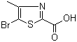 结构式 CAS# 874509-45-2, 5-溴-4-甲基噻唑-2-羧酸