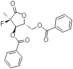 structure of CAS# 874638-80-9, (2R)-2-Deoxy-2-fluoro-2-methyl-D-erythropentonic acid gamma-lactone 3,5-dibenzoate