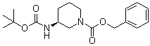 Benzyl (3S)-3-[(tert-butoxycarbonyl)amino]piperidine-1-carboxylate molecular structure (CAS 876379-22-5)