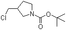 structure of CAS# 876589-13-8, 3-Chloromethylpyrrolidine-1-carboxylic acid tert-butyl ester