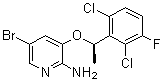 [5-Bromo-3-[(1R)-(2,6-dichloro-3-fluorophenyl)ethoxy]pyridin-2-yl]amine molecular structure (CAS 877399-00-3)