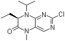 structure of CAS# 877676-50-1, (7R)-2-Chloro-7-ethyl-7,8-dihydro-5-methyl-8-(1-methylethyl)-6(5H)-pteridinone